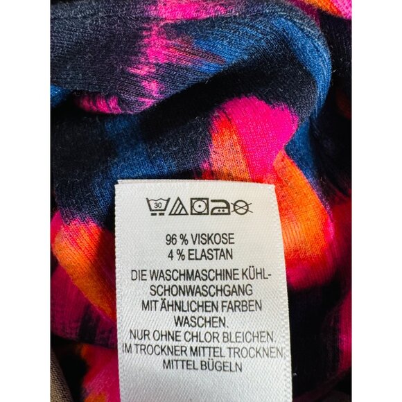 2/$30 Cynthia Rowley M Vibrant Ikat Pattern Maxi Skirt Magenta, Navy, Black - Picture 11 of 12